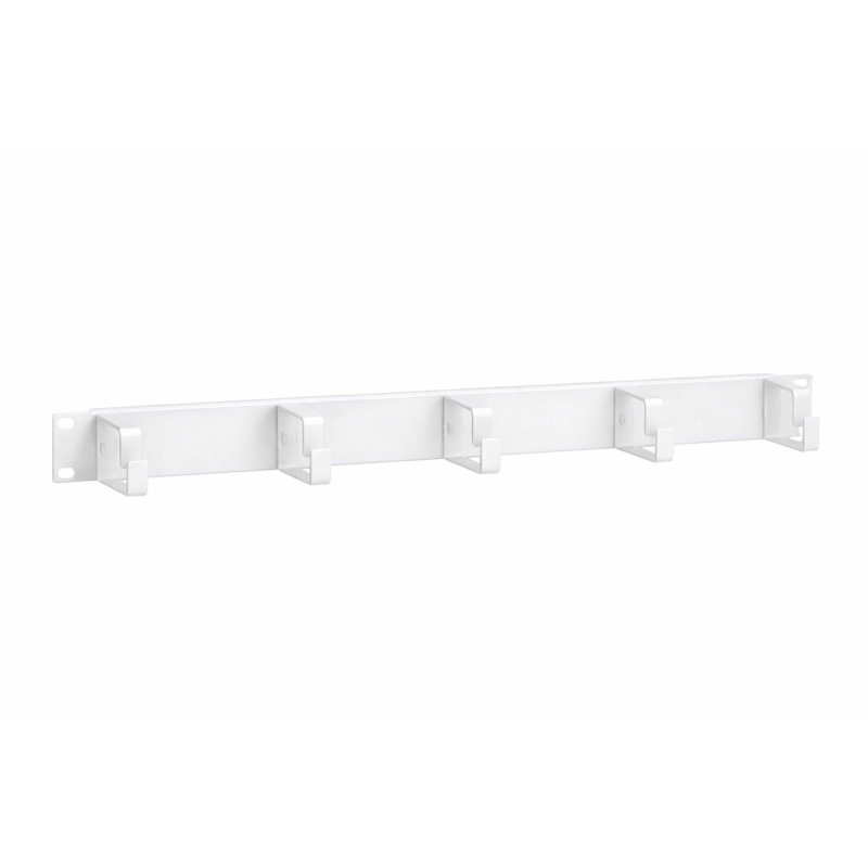 Conduit de câble blanc en métal 1U 19 pouces avec 5 crochets