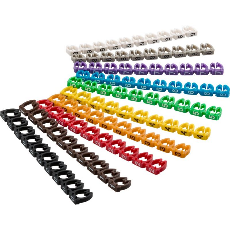 Jeu de 100 marqueurs de câble, 10 de chaque chiffre