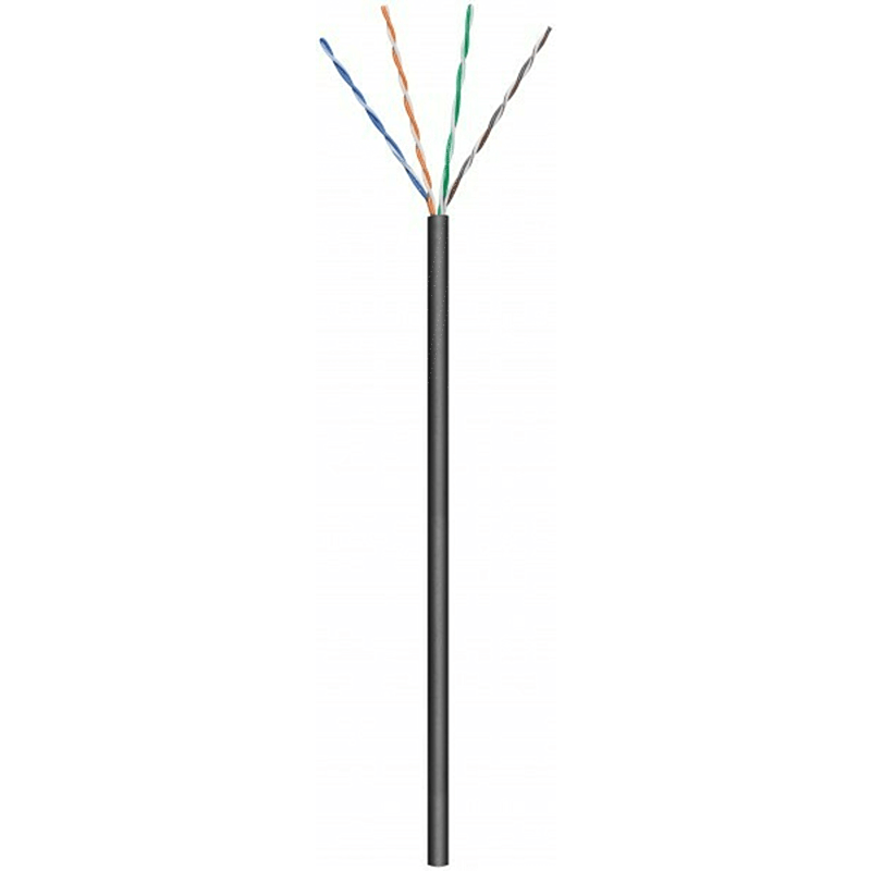 Rouleau câble flexible extérieur noir CAT6 U / UTP CCA - 50m