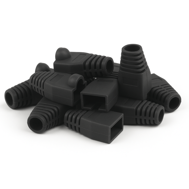 DANICOM manchon de câble RJ45 noir grand - 10 pièces