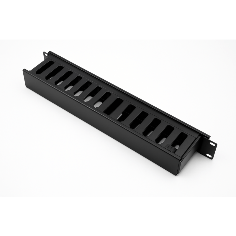 Panneau de gestion de câbles en plastique avec cache - 19 pouces