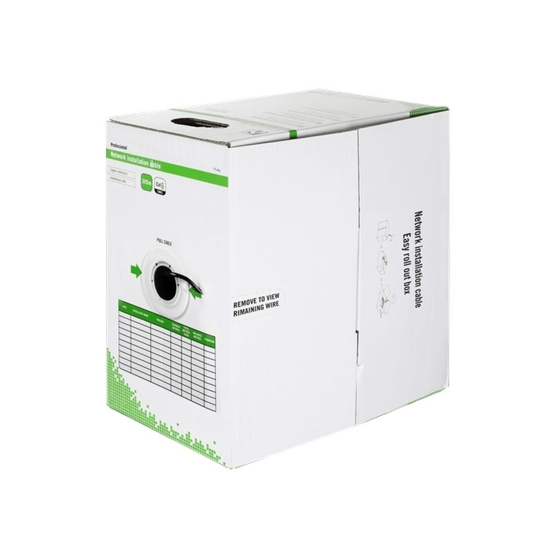 Câble extérieur Alfaco Cat6 U/UTP en bobine, rigide, 305 m, PE - (Fca)