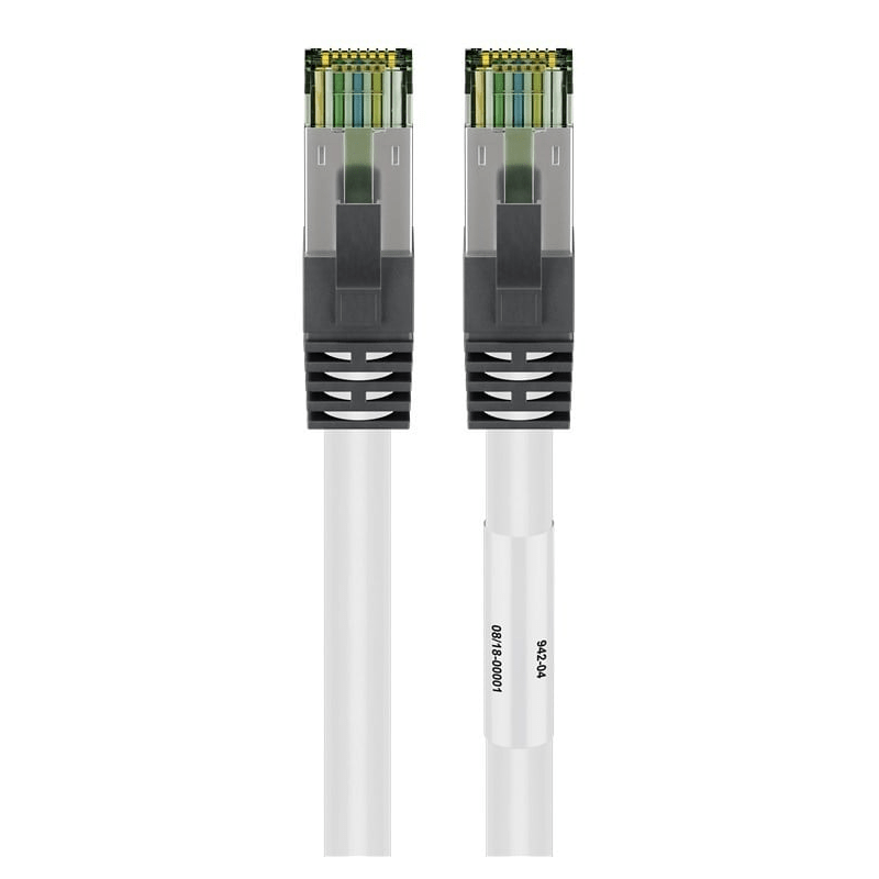 Câble RJ45 Cat8 S/FTP (PIMF) blanc - 1m 