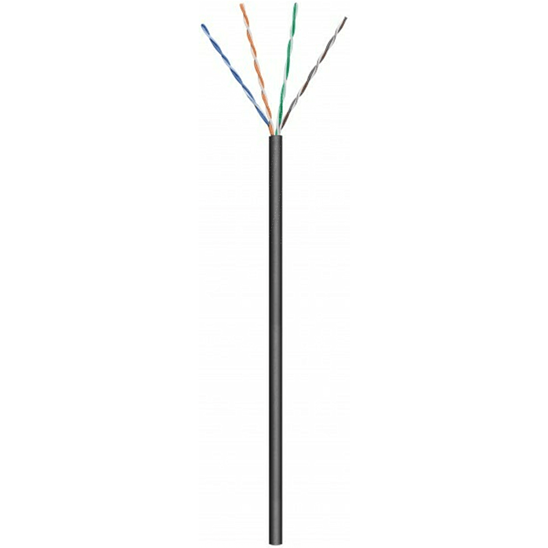 Rouleau câble flexible extérieur noir CAT6 U / UTP CCA - 305m