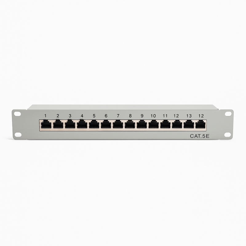 Panneau de brassage Cat5 10 pouces à 12 ports STP