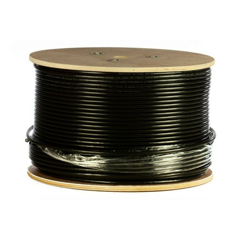 Rouleau câble DANICOM rigide extérieur noir CAT6 UTP PE (FCA) - 305m