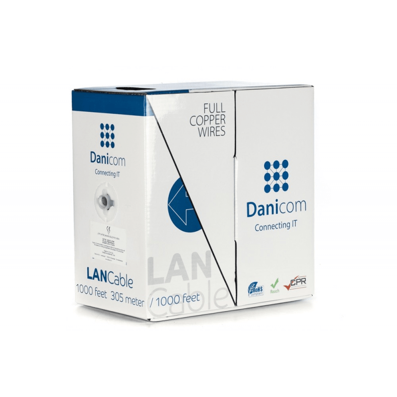 DANICOM CAT5E UTP 305m câble sur bobine rigide -  LSZH (Dca)