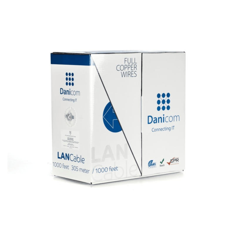 DANICOM CAT6 100% cuivre UTP 305m câble sur bobine rigide -  LSZH (Cca)