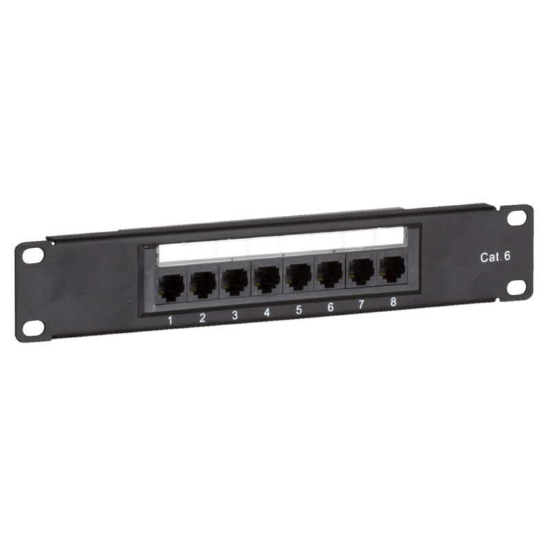 Panneau de brassage de 10 pouces Cat6 UTP - 8 ports