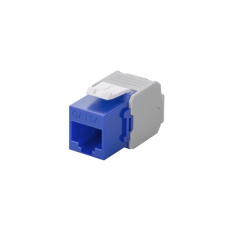 Connecteur Keystone Cat6A UTP - Toolless - Bleu