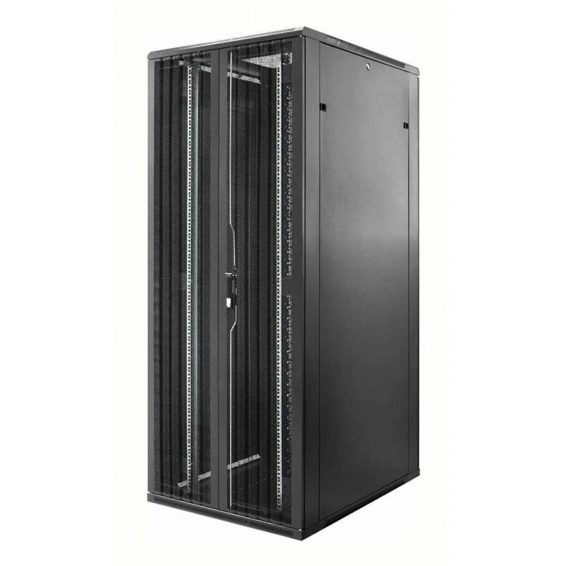 Baie de serveur 47U avec double porte perforée à l'avant et à l'arrière 800x1200x2200mm (LxPxH)