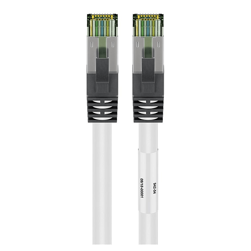 Câble RJ45 Cat8 S/FTP (PIMF) blanc - 0,25m 