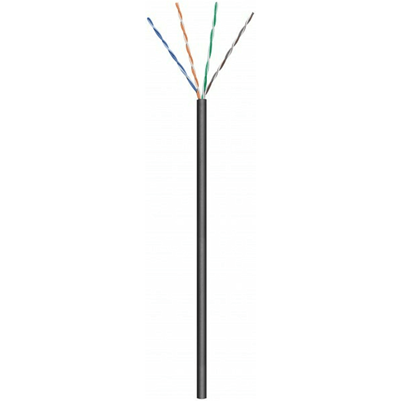 Rouleau câble flexible extérieur noir CAT6 U / UTP CCA - 100m