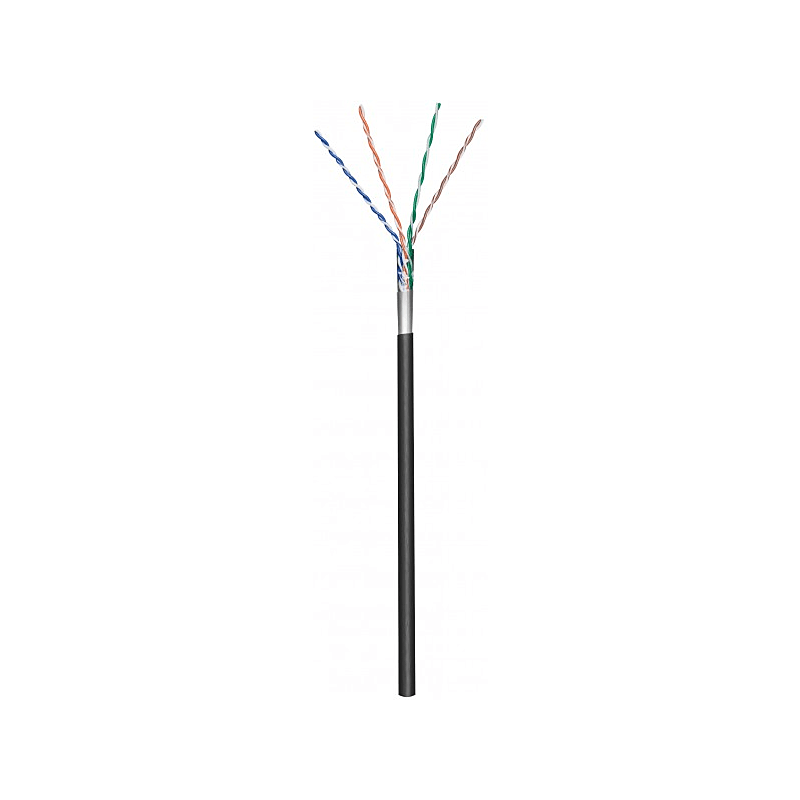Rouleau câble extérieur flexible noir CAT5E FTP CCA - 100M