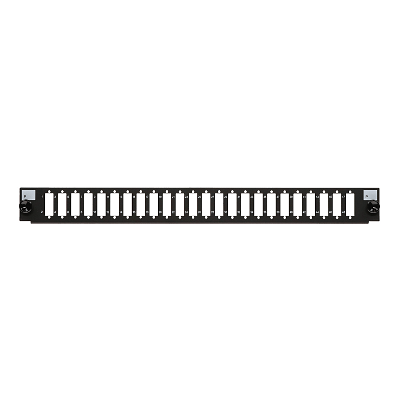19" Façade interchangeable pour panneau brassage LC/SC 24 ports noir