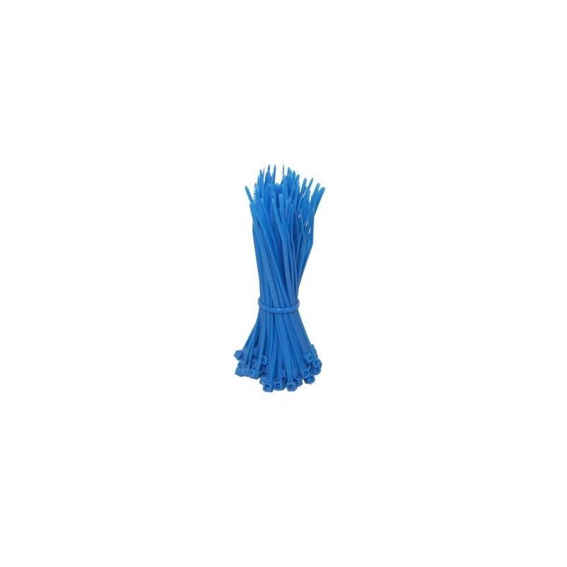 Colliers de serrage 140mm bleu - 100 pièces