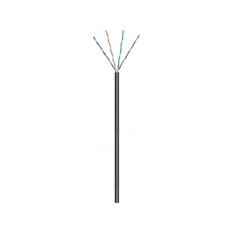 Rouleau câble flexible extérieur noir CAT5E U / UTP CCA - 100m 