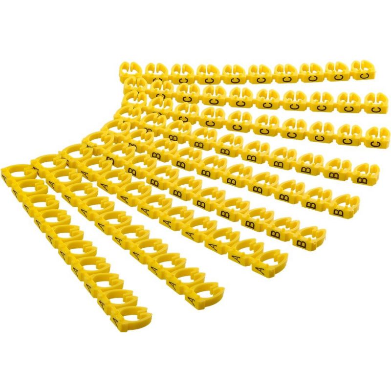 Lot de 90 marqueurs de câble, A-B-C, 30 par lettre