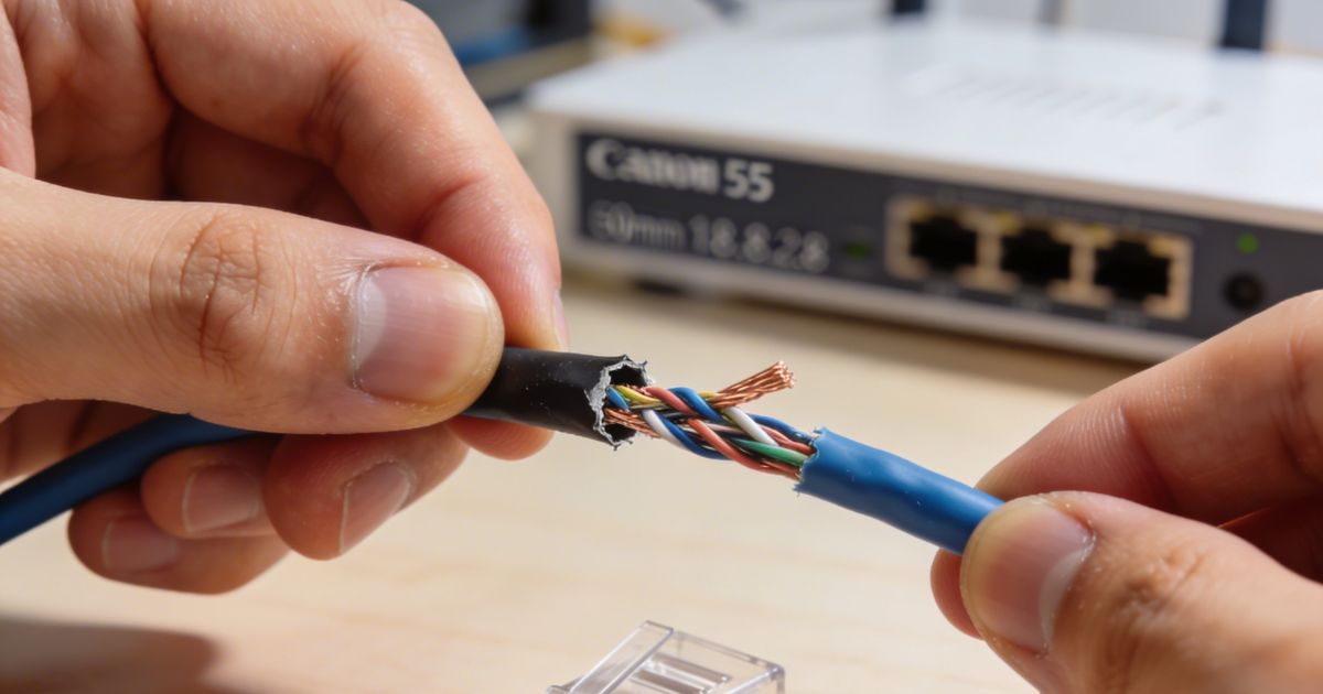réparation d'un câble Ethernet sectionné par accident